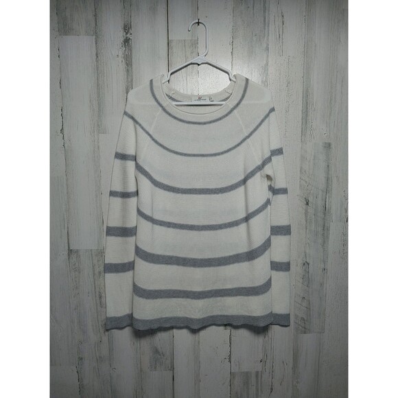 Vineyard Vines Women's Medium Gray Stripe Sweater - Picture 1 of 6